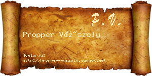 Propper Vászoly névjegykártya